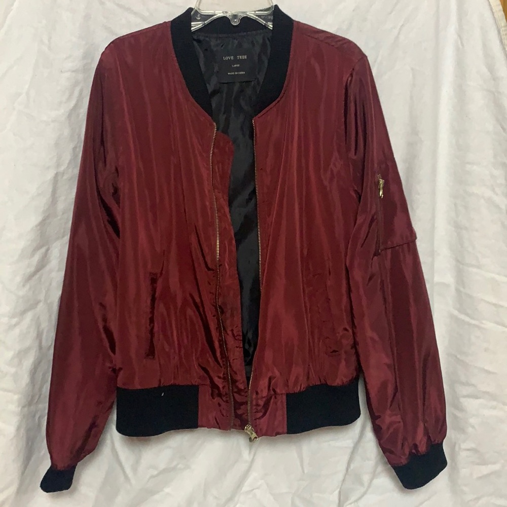 Burgundy Bomber Jacket